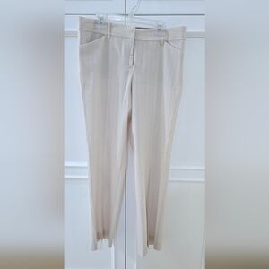 Express Women's Cream Pinstripe Dress Pants - Slim Tailored